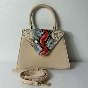 Urban Expressions Willow Crossbody Top Handle Snakeskin Detachable Strap‎ Purse